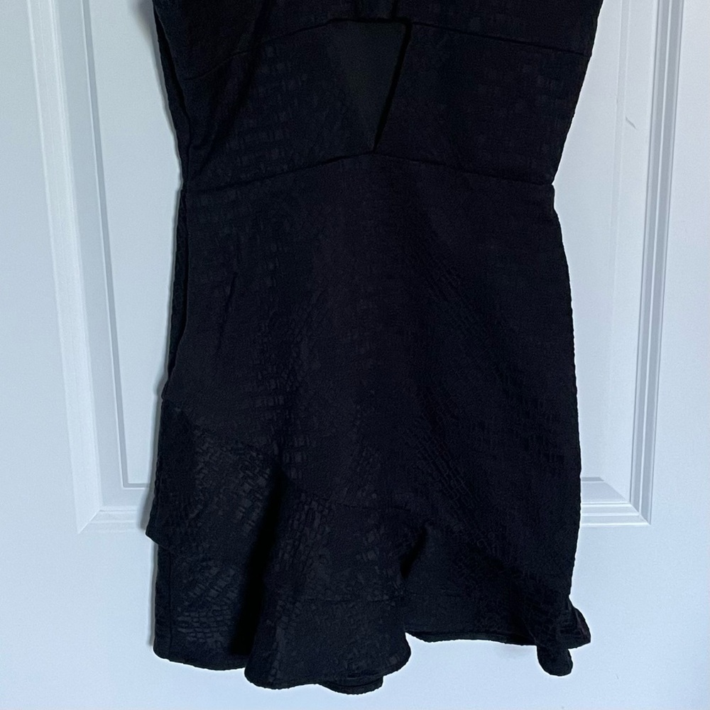 Parker Barcelona Cutout Ruffled Jacquard Dress Black Size XS - 47461 - Picture 8 of 11